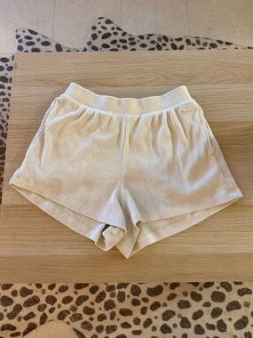 Hollister Cream Ribbed Lounge Shorts